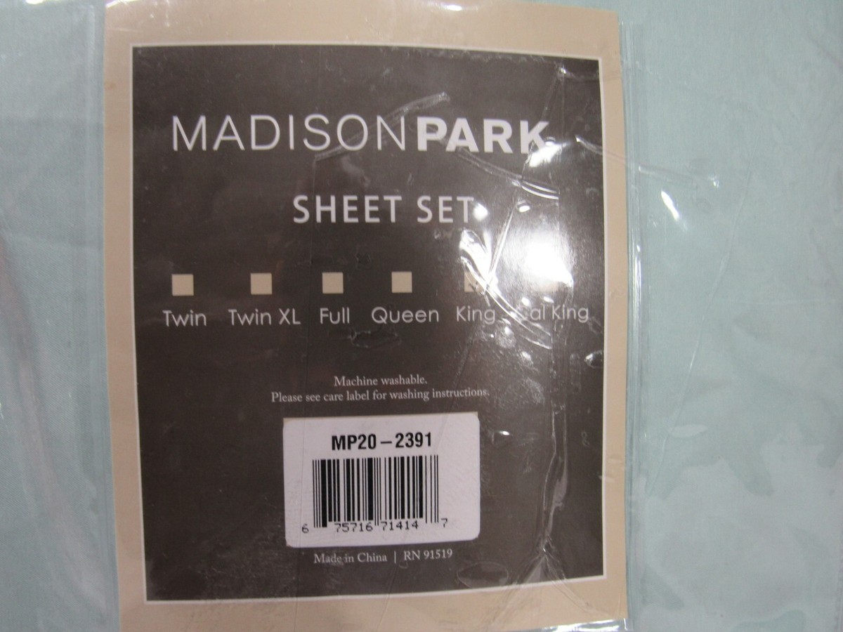 Madison Park 3M Microcell Sheet Set - California King Seafoam Microfiber Sheets