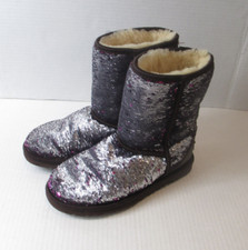 Ugg Australia 1002978 Classic Short Sparkle Winter Boot Purple/Silver Sequins 5
