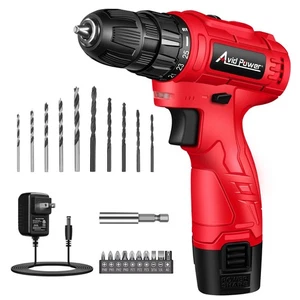 12V Cordless Power Drill Driver Kit 21 PCS Bits Battery Charger Keyless
