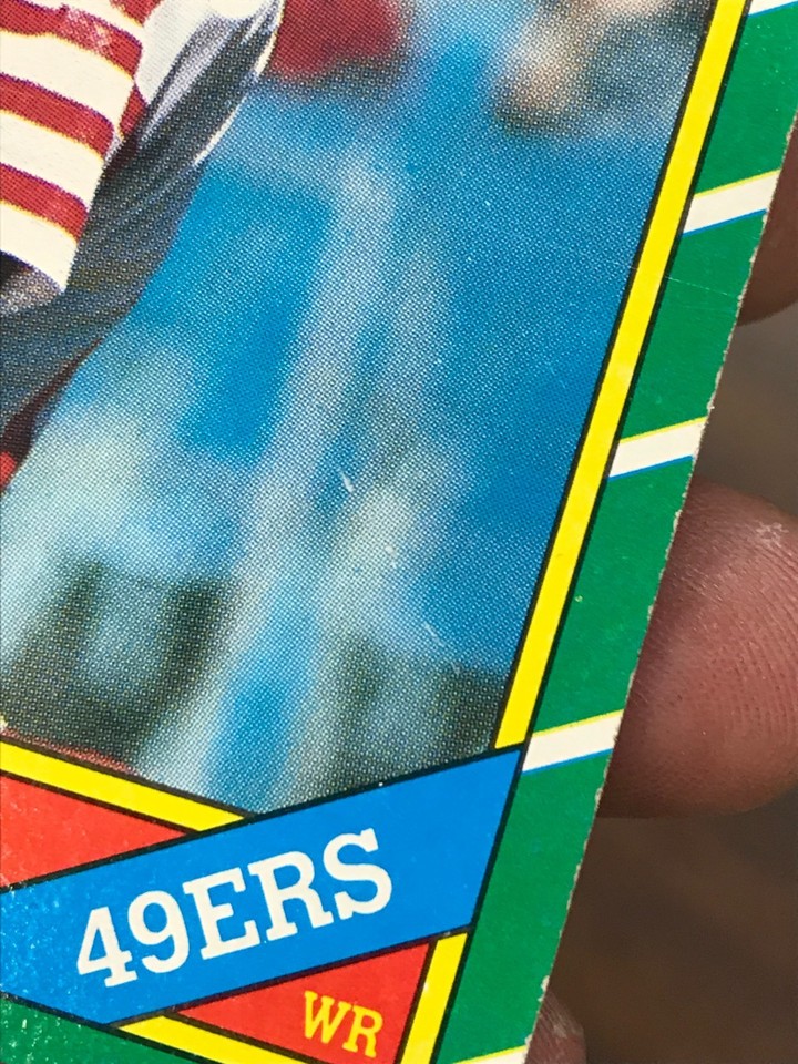 lot of 2 1986 topps jerry rice rookie cards low grade creased and ...