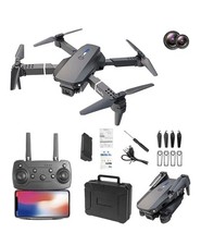 Drone Pro Foldable Ready to Fly Camera Drone Black with Remote  Case