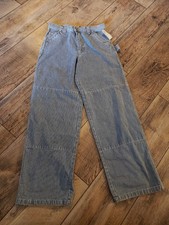NWT Vintage 90s GAP Carpenter Jeans Hickory Stripe Double Knee Wide Leg...