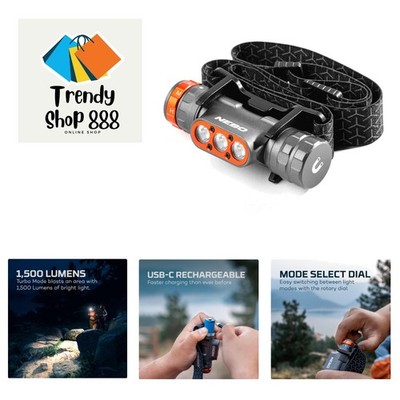 Transcend 1500 Rechargeable Headlamp | 1,500 Lumens, 5 Light Modes, Detachabl...