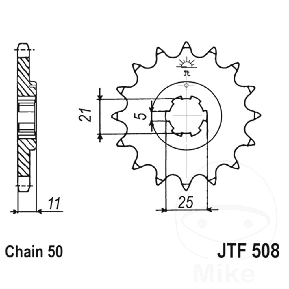 JT Front Sprocket 14 Tooth 530 Pitch JTF508.14 Fits Kawasaki H1