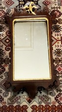 Authentic Georgian Antique Fretwork Mahogany Mirror Griffin Crest C1820 19th c