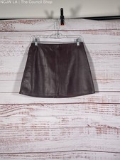 Stormy Leather Brown Mini Skirt - Size M