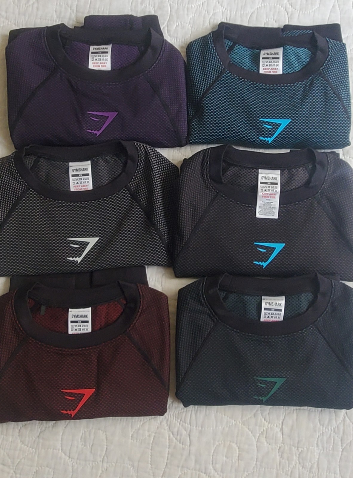 Gymshark onyx v5, all long sleeve, all 6 colorways, All size Estra Small 