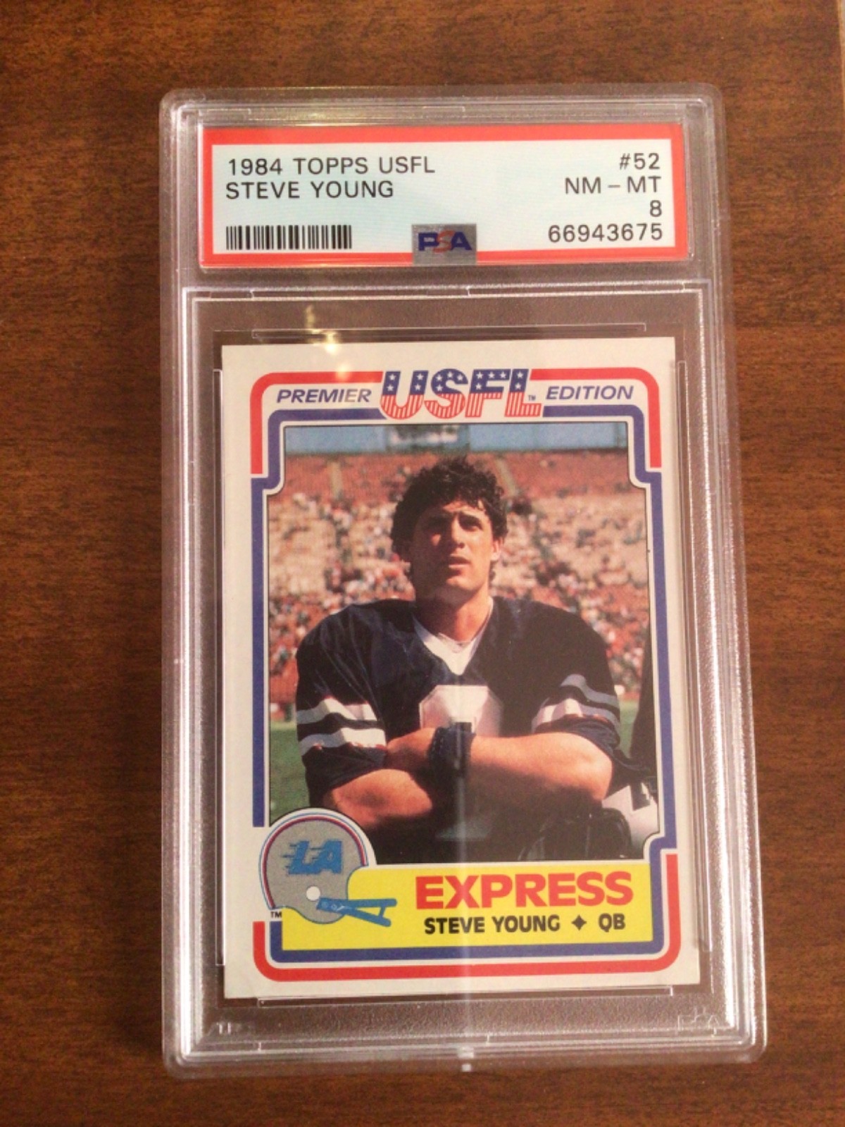 1984 Topps USFL Football #52 Steve Young Rookie Card PSA 8