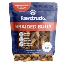 Natural 5" Braided Bully Sticks for Dogs - Long Lasting Rawhide Free Low Odor...