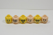 LEGO Lot of 6 Male Boy Printed Heads Minifig Flesh Yellow S8