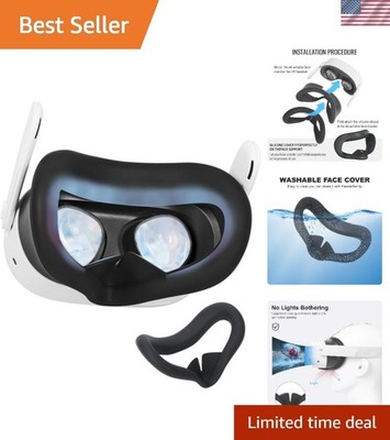 Silicone Face Mask for Meta Quest 3s, Sweat-Proof and Light-Proof Silicone Co...