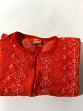 Vintage AVAO Half-Zip Orange Shirt Bicycle Print Made in USA Size 12