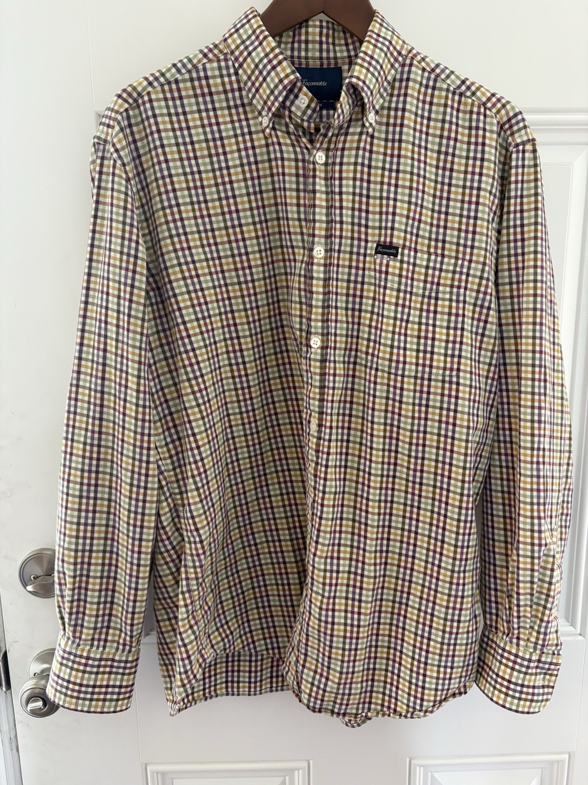 Faconnable Multicolor Plaid Thin Lightweight Cott… - image 1