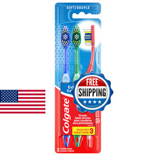 Colgate Extra Clean Toothbrush, Soft Toothbrush for Adults, 3 Count Pack of 1 