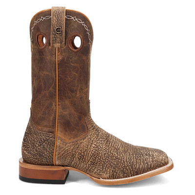 Dan Post Boots Murray Embroidered Bison Pull On Square Toe Cowboy  Mens Brown Dr