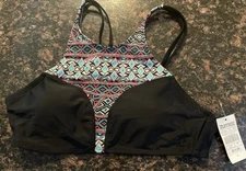 NWT Trillium Bikini Top Womens Large Strappy Multi Color