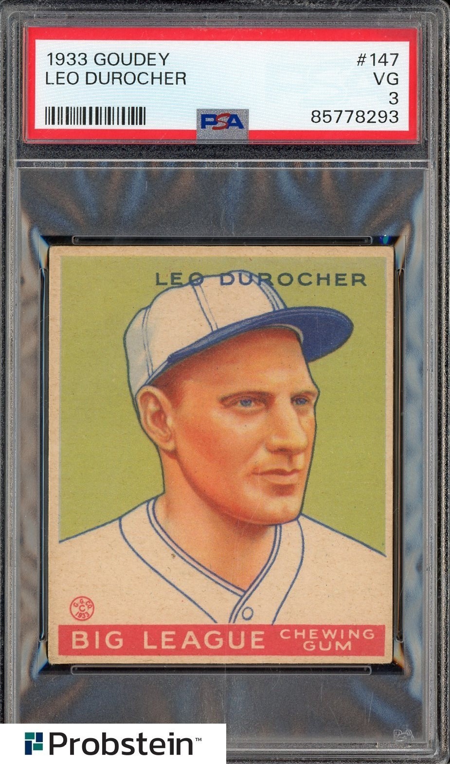 1933 Goudey #147 Leo Durocher St Louis Cardinals HOF PSA 3 VG