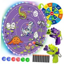 2 in 1 29" Large LED Dart Board for Kids 8-12 Games with LED Sticky Dinosaur