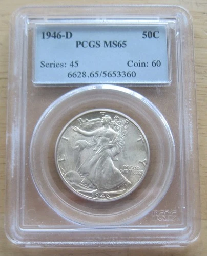 Photo of a 1946-D Walking Liberty Half Dollar from an eBay listing that sold on Jul 16, 2026