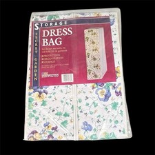 VTG 1980s Whitmor Storage Dress Bag summer Garden Pansy 54x20x14.5  NIB USA i1