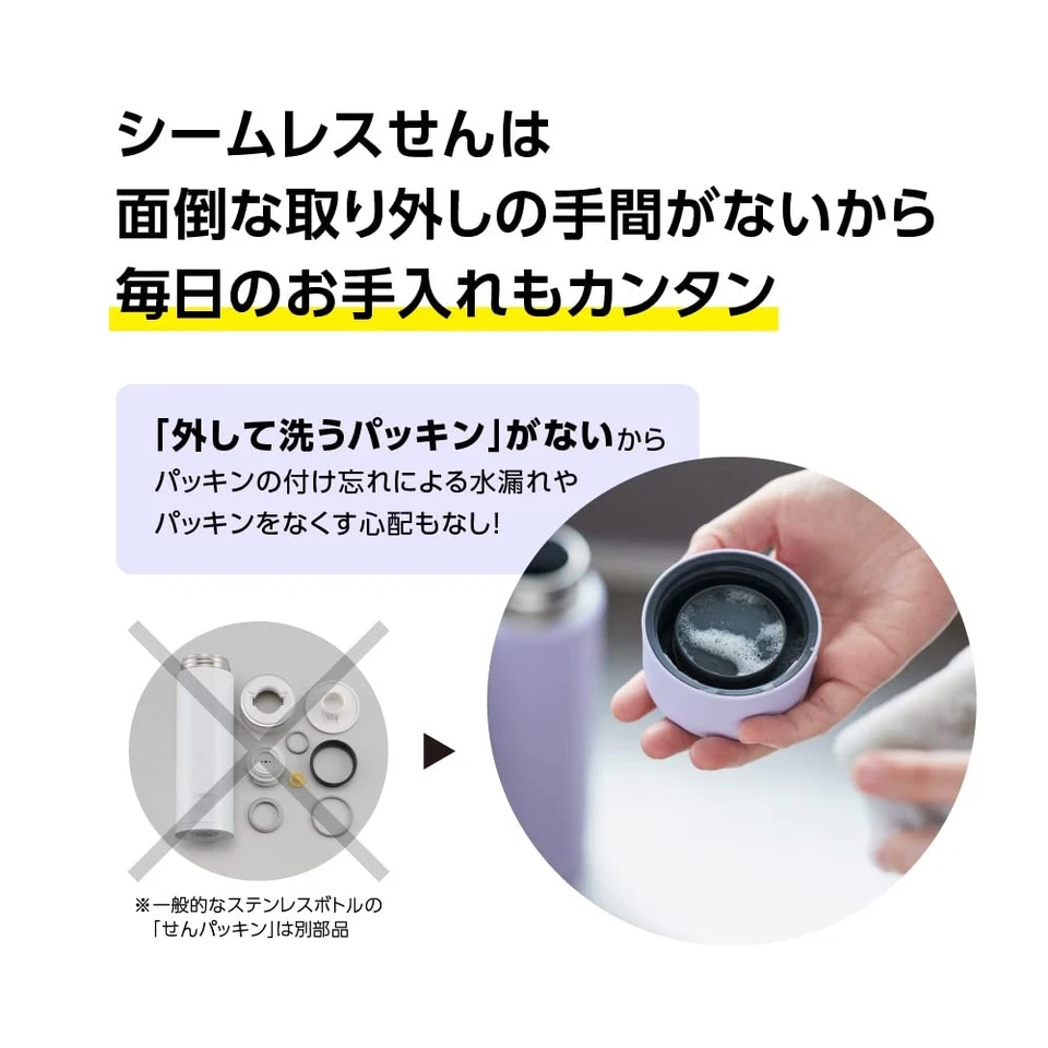 Botella de agua ZOJIRUSHI sin costuras 480 ml tornillo acero inoxidable taza lila púrpura SM- Foto 4 de 4