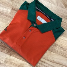 Men  s Adidas Short Sleeved Coaches Polo Orange / Green 2XL