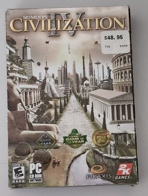 Sid Meier's Civilization IV PC CD-ROM 2 Disc Video Game Complete W/Manual + Map