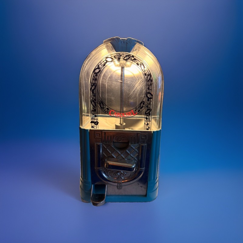 Carousel Vintage Classic Black, Chrome And Clear Gumball, Candy Machine, Works