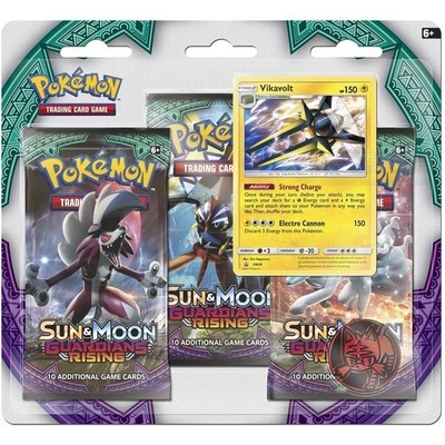Pokemon Sun & Moon Guardians Rising 3er Blister Booster Packs - Vikavolt