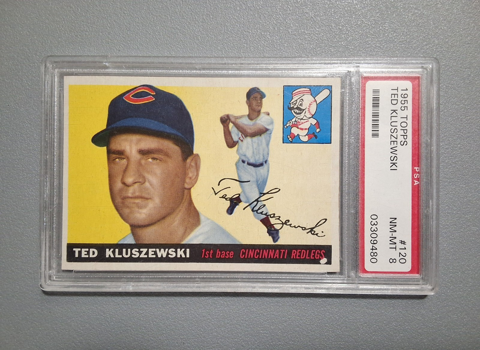1955 Topps Ted Kluszewski(Big Klu) #120 Cincinnati Redlegs PSA 8 Baseball Card