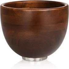 Premium Walnut Wood Mixing Bowl – 5 Quart – Compatible with 4.5 & 5 Qt Tilt-Head