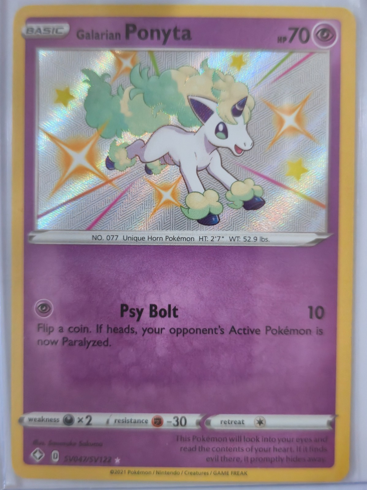 Shining Fates: Shiny Vault #SV047/SV122 Galarian Ponyta