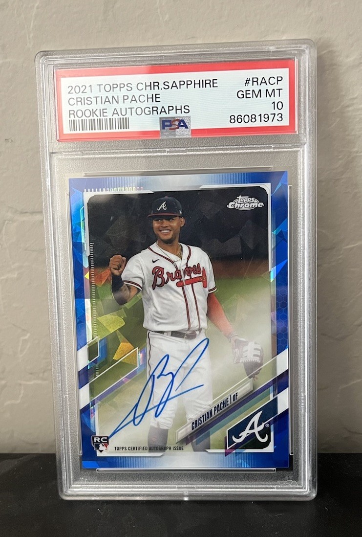 2021 Topps Chrome Sapphire Rookie Auto #RACP Cristian Pache PSA 10