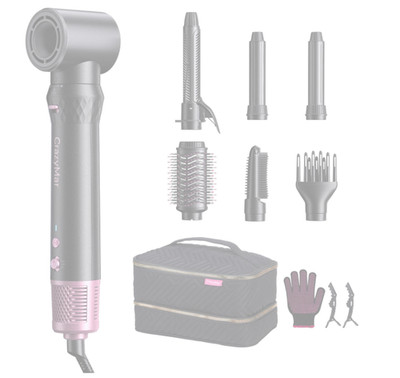 7-in-1 Pink Air Wrap Styler - Fast Drying & Heat-Free Hair Care