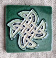 Glazed Ceramic Tile Raised Celtic Knot Design Fridge Magnet  Fitz Deisgns