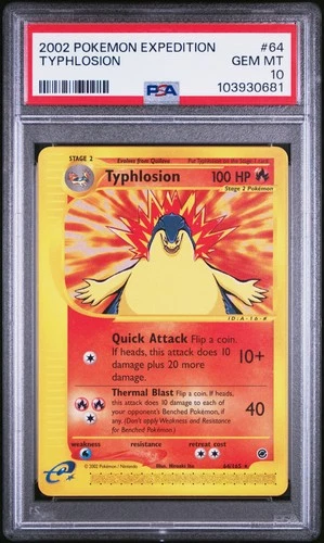 2002 POKEMON EXPEDITION #64 TYPHLOSION PSA 10