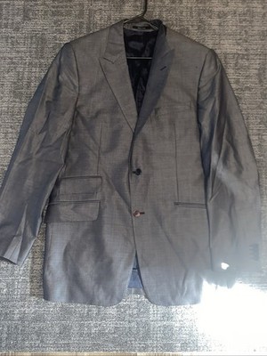 Versace Collection Men's Linen Suit Size 54 Black 2 Button