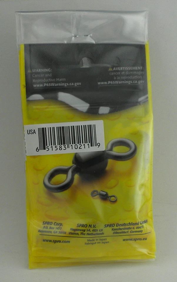 Spro SBSCLB-04-3 Black Ball Bearing Swivel Coastlock Snap Size 4 100 lb Test 3CT - Image 3 of 3
