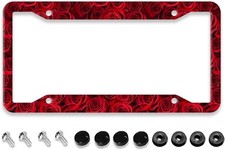 License Plate Frame - 1 Pcs Funny Aluminum Car License Plate Cover Color: Rose