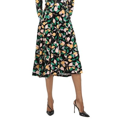 La Double J Ladies Orchard Print Kenny Midi Skirt, Size Small