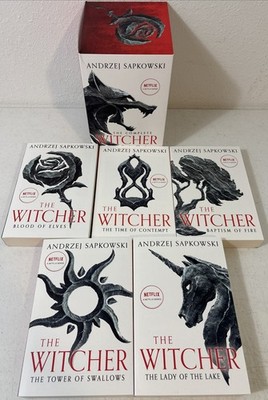 The Complete Witcher Saga Box Set by Andrzej Sapkowski (2022, Orbit) 5 PB Books!