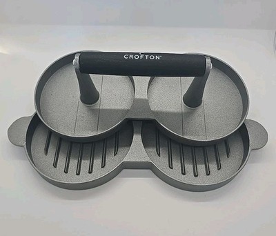 Crofton Non Stick Double Burger Press Sturdy Heavy Duty Kitchen Grill (A3)