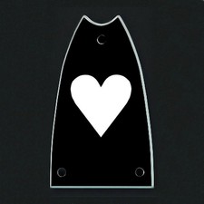 GUITAR TRUSS ROD COVER - Engraved Etch - Fits EPIPHONE Scoop - HEART Love Black