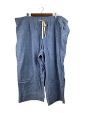 Lane Bryant Chambray Pull On Straight Capri Pant Size 22 NWT