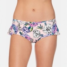 Vera Bradley Women's Meadow Demi Bikini Bottom Floral Ruffle Pink Size M NWT