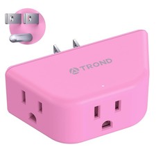 Elegant Pink Outlet Extender - 3-Prong Grounded 3-Way Plug Splitter for Travel