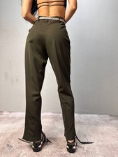 Vintage Jean Paul Gaultier JPG Femme Silk Green Rayon Sheer Pants sz 44
