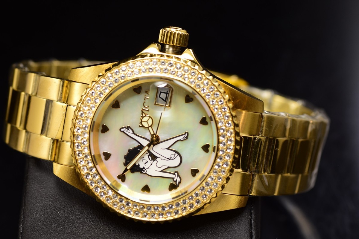 Invicta Women's Character Collection BETTY BOOP Lim Ed Gold SWISS