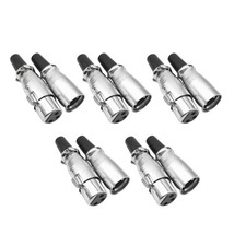 10x/Set XLR 3-Pin Female Male Audio Mic Microphone Adapter Cable Connector Plug