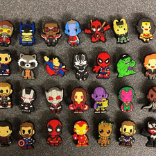 Superhero Clog Shoe Charms ? Cartoon Hero Mix & Match ? PVC Rubber Hole Shoes